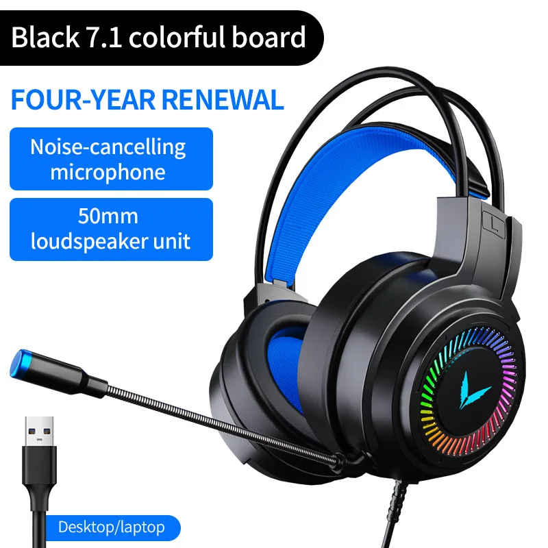 

Amazon Hot Sale Cheapest RGB Computer Gamer Headphone With Microphone Wired Gaming Headset & Headphones, Black, white, pink