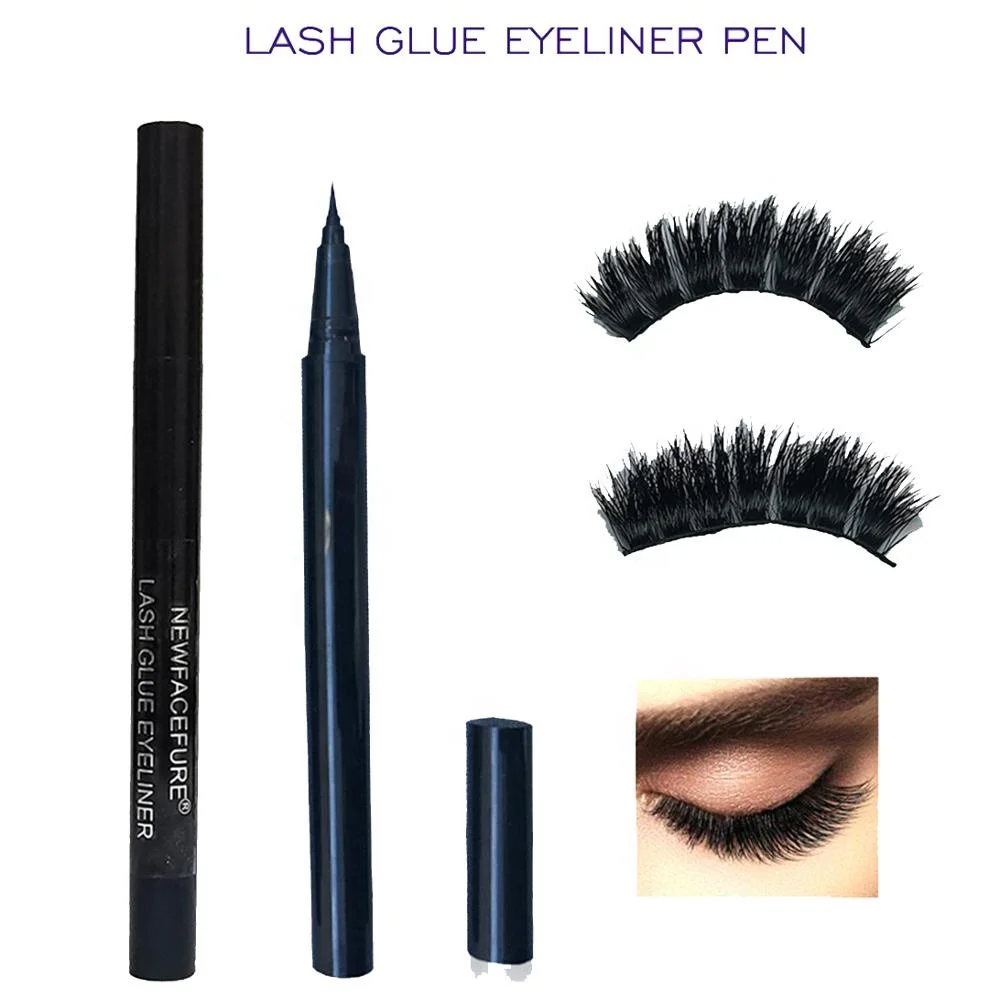 

Best 2 in1 No logo Smudge Proof Black and Transparent Eyelash Extension Eyeliner Adhesive Mesmerizing Lash Glue Eyeliner Pen