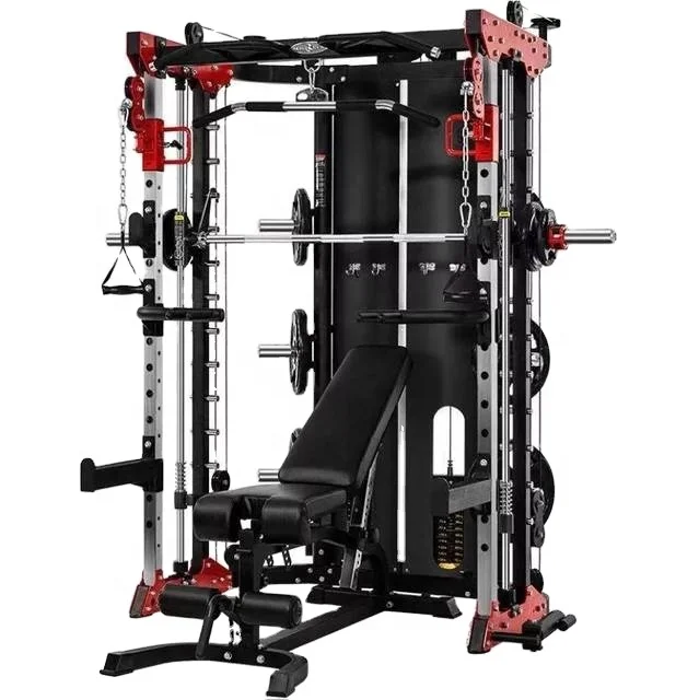 

Customs Manufacture Homegym Cable Crossover Multi Functional Power Gym Cage Squat Rack Trainer Smith Machine For Home Use