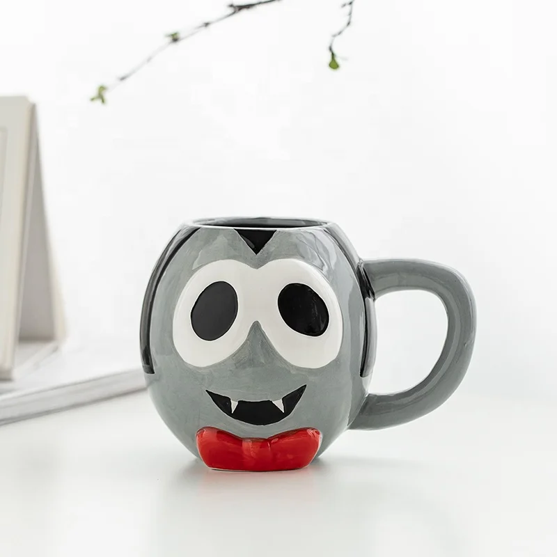 

European and American style ceramic pumpkin cup cartoon cute mug Halloween gift cup milk coffee ceramic cup, Customized color