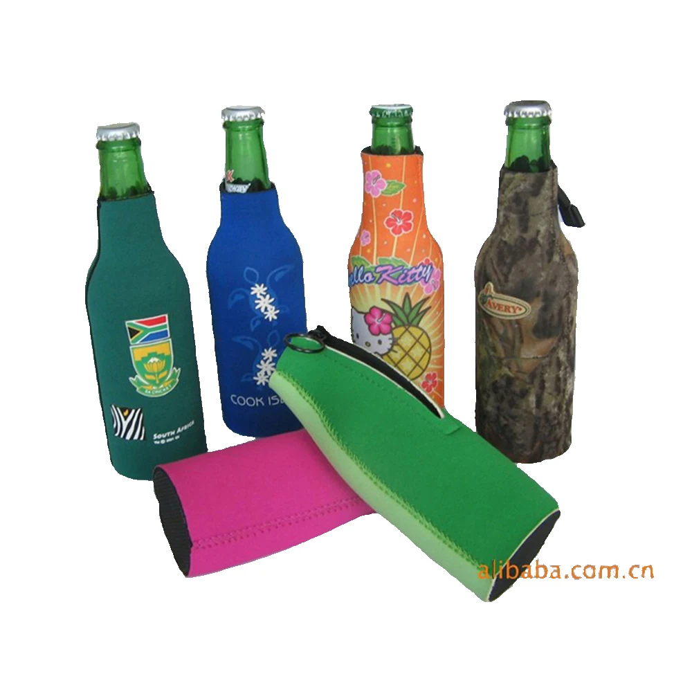 

insulated neoprene zipper beer bottle cooler holder