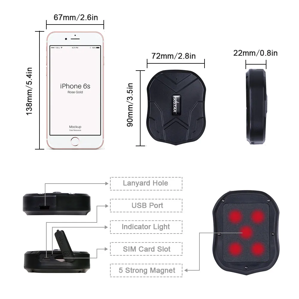 2021 Ready To Ship 4g Lte Wireless Gps Tracker Tk905 5000mah