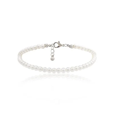 

2020 Simple One Row Pearl Tennis Chain Anklet for Girl Gift