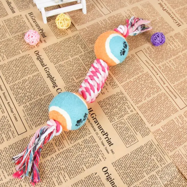 

Tennis Dumbbell Dog Chew Toy Rope Ball Pet Chew Dog Toys For Small To Medium Dogs