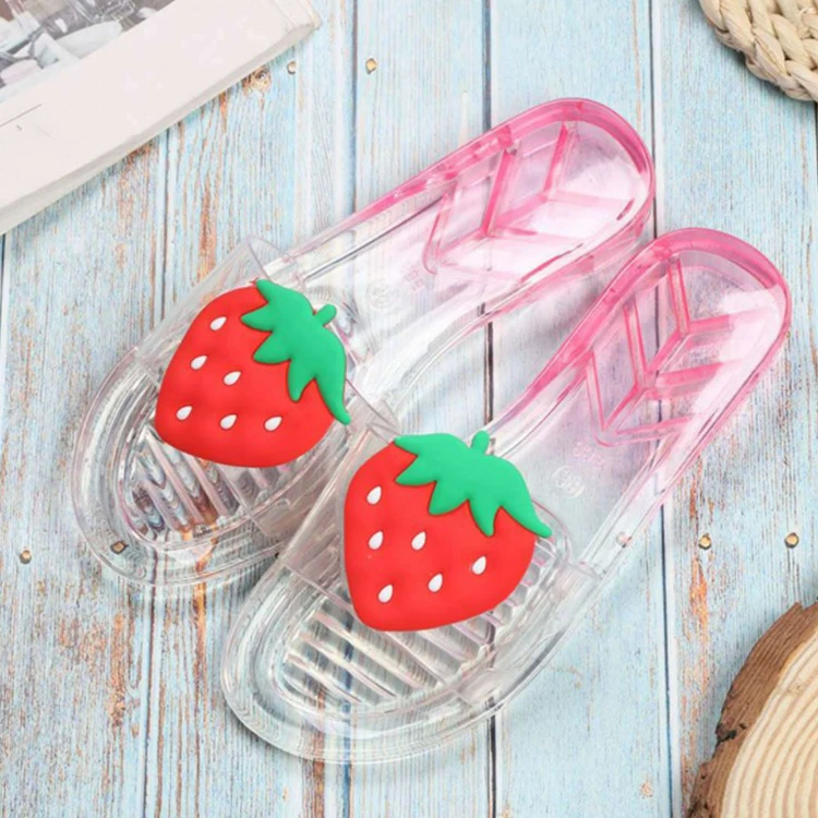 

Summer 2021 new women's fruit slippers crystal slippers strawberry watermelon pineapple cartoon women's shoes jelly shoes