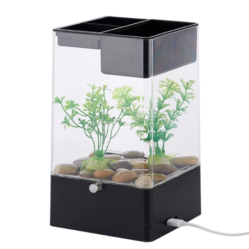 

Wholesale automatic filter acrylic small tarpaulin plastic fish tank led lighting fish tank, Black,white