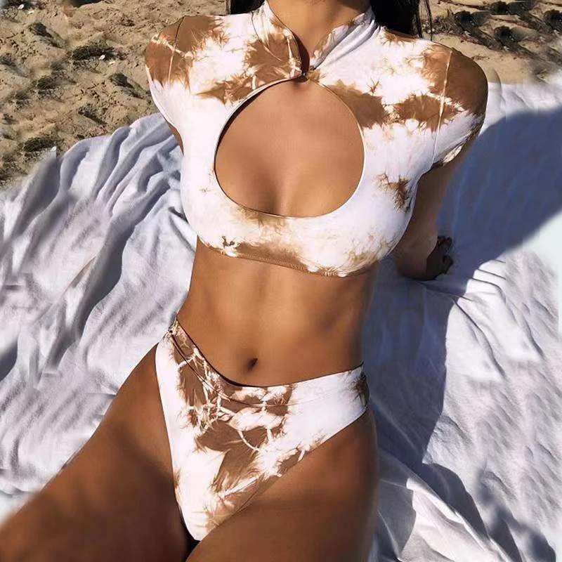 2019 Wholesale Printing Recycled Swimwear High Waisted Bikini Custom Swimwear