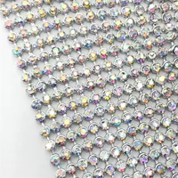 

2mm,3mm, AA Grade AB Crystal Mesh Fabric For Clothes, Handbags