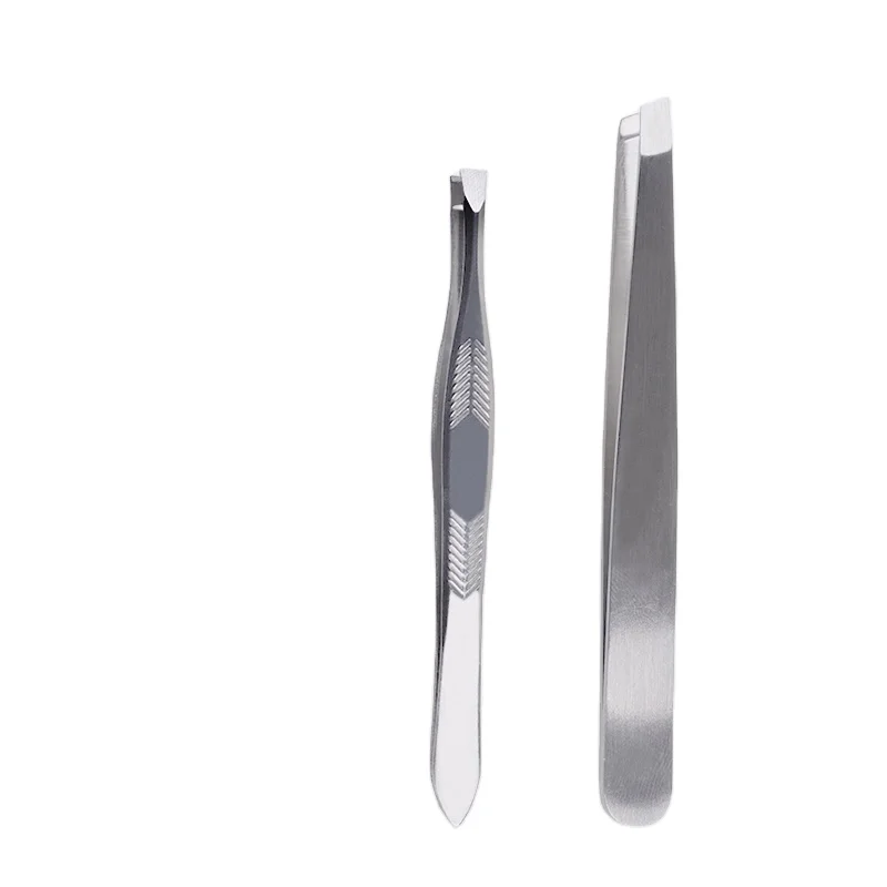 

Professional Slant Tip Tweezers Stainless Steel Precision Tweezers, Silver
