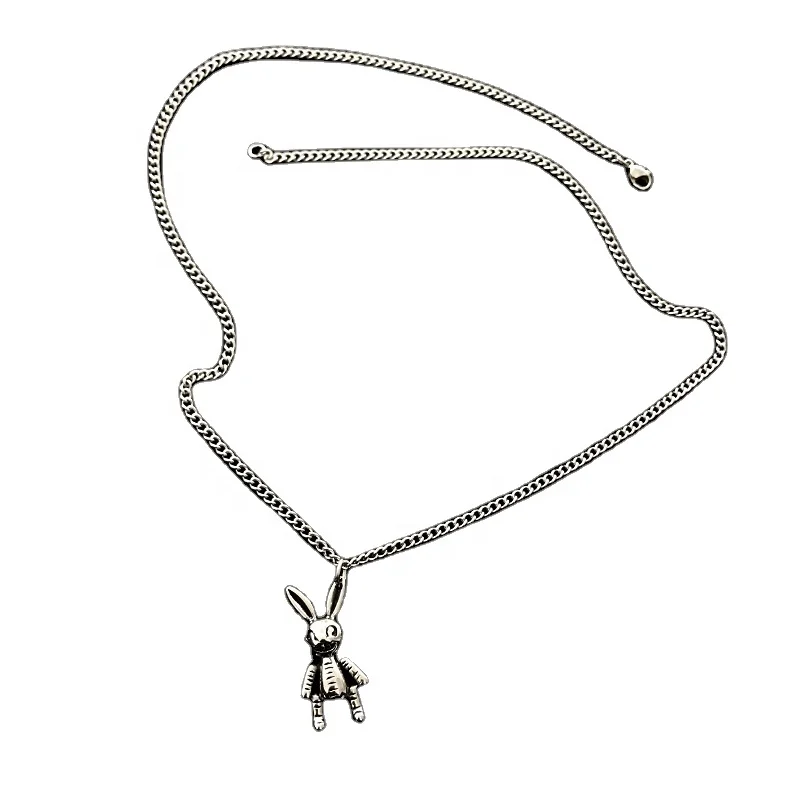 

Stainless Steel Bunny Rabbit Pendant Necklace Key Accessories Chain Cartoon Necklace, Gold / silver / customized color