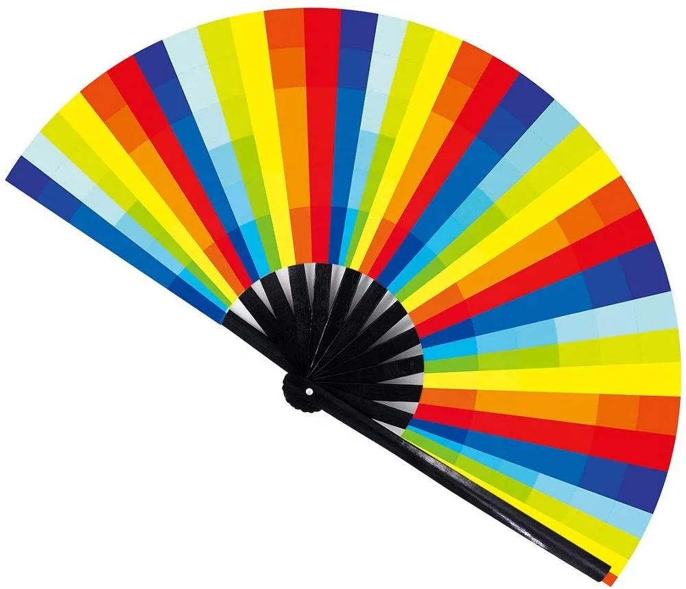 

2020 Custom 33 Cm Large Printed Logo Colored Kungfu Folding Hand Fan, Black