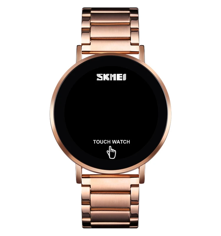 

SKMEI 1550 high quality touch screen customized watch waterproof stainless steel LED light digital sports men's electronic watch