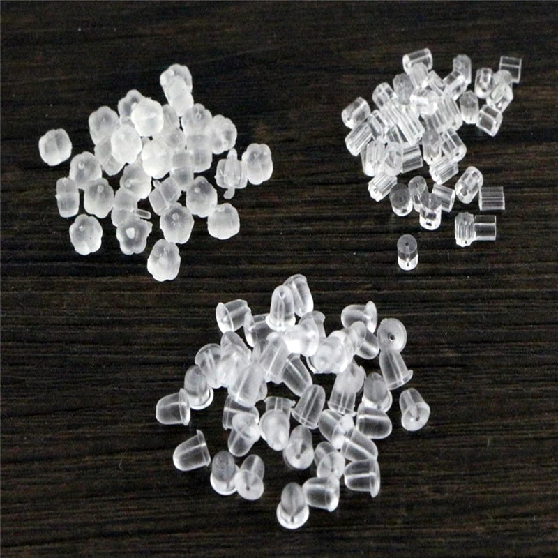 400pcs 5*3mm And 4*2mm Plastic Earring Back Nail Accessories Anti-allergic Anti-inflammatory DIY Jewelry Accessories