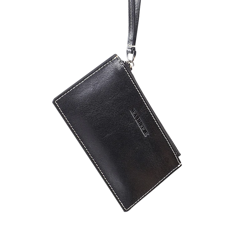 

2021 New Design Multifunctional Zipper Handbag Men's Long Wallet With Hand Rope