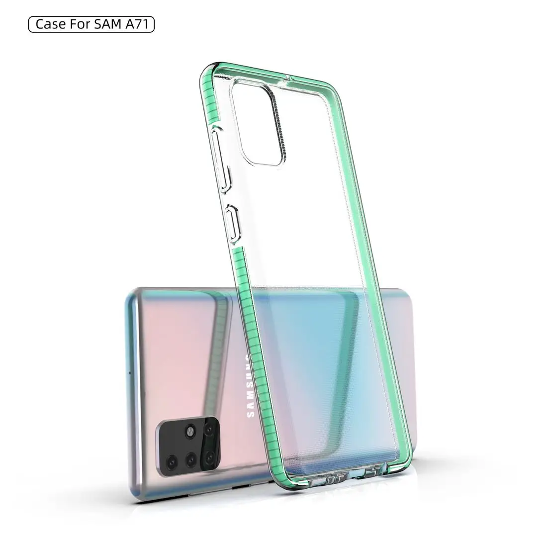 14 Colors Wholesale Cell Phone Case Cover Transparent TPU TPE Case for Samsung Galaxy A71 , Many Models Available