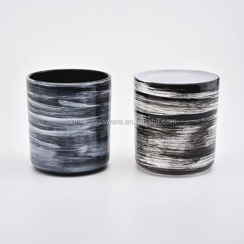 standard 10 oz cylinder black glass candle jars