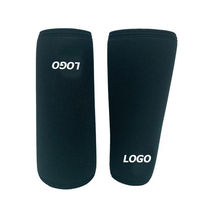 

gym basketball custom logo black neoprene knee sleeves 7mm powerlifting