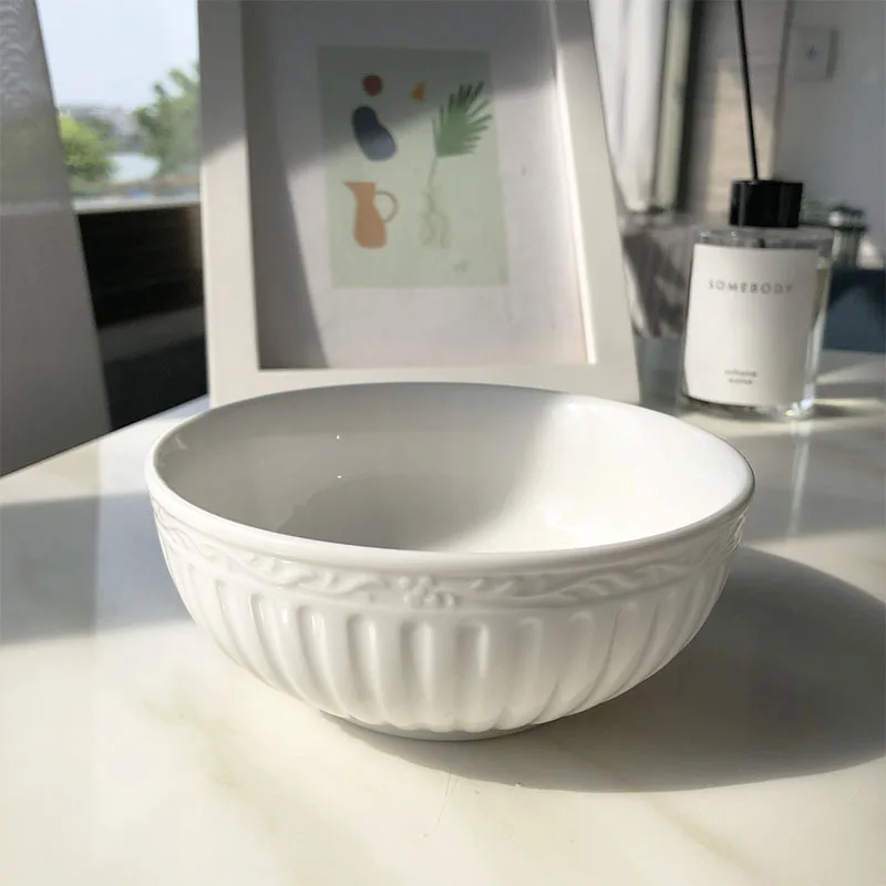 

4.6" Hot Sale European Nordic Bowl, European Vintage Porcelain Salad Bowl, White Snack Bowl/