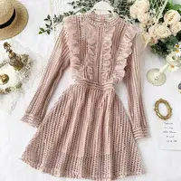 

Crochet Elegant Lolita Dress French Vintage Charm Dresses