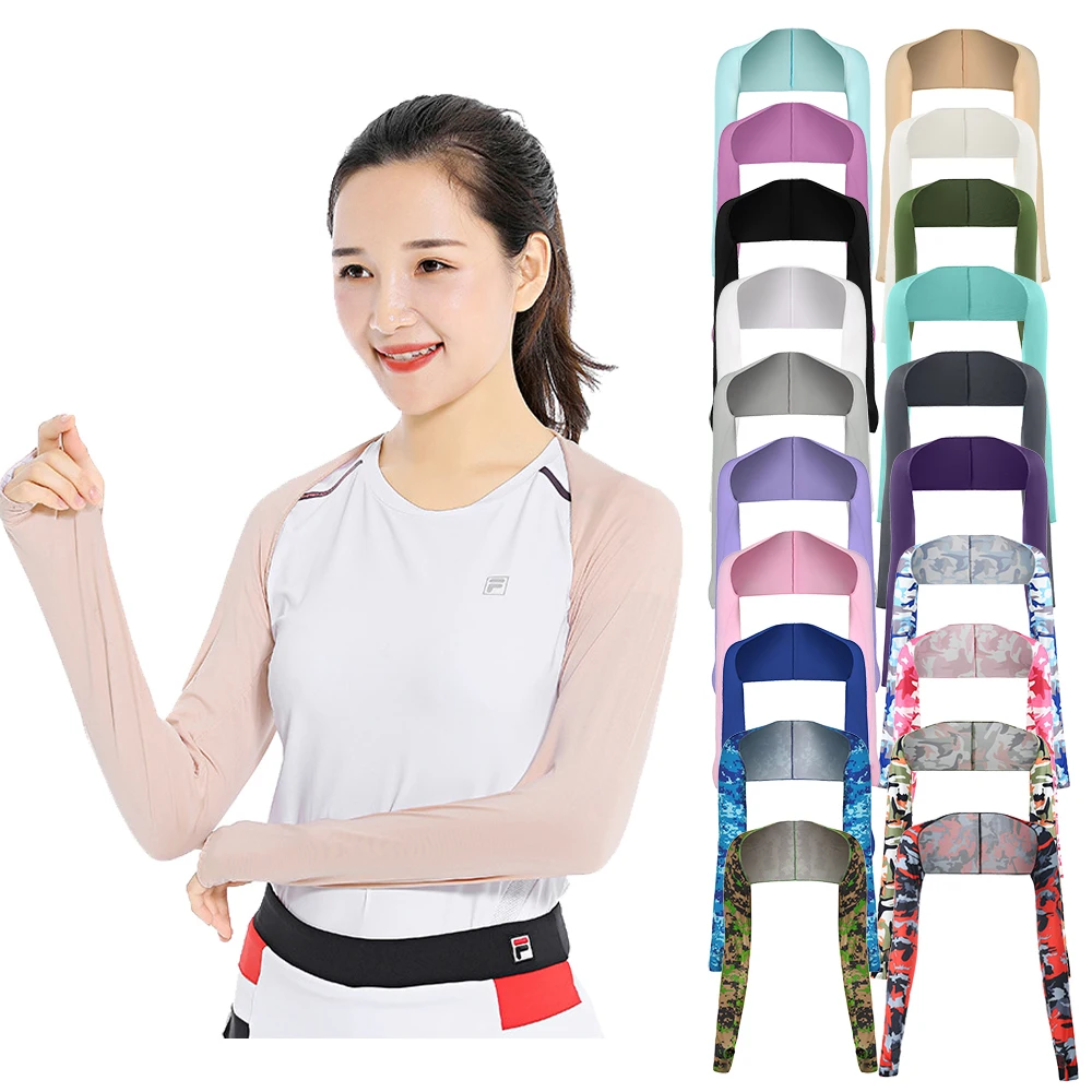 

women men summer cooling shawl outdoor sports riding fishing camo arm sleeves fashion golf uv sun protection long sleeve