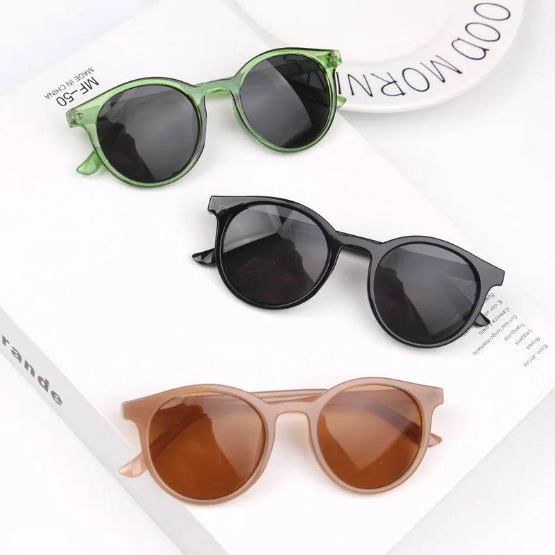 

Simple child sunglasses trendy baby round frame sun glasses fashion boys girls anti-UV sunglasses, As the pictures show