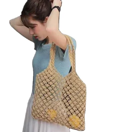 

wholesale beach bag straw tote fashionable woven handmade lady shoulder bags