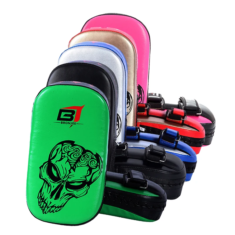 

Durable Curved thai MMA kickboxing Kick/Strike Pads Punching Kicking Focus Target/taekwondo training equipment kick paddles, Gold / silver / black/ green