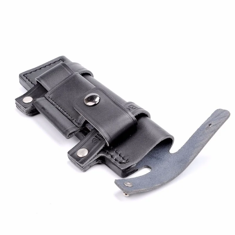 

Straight Man-made Survival Leather Belt Sheath Scabbard Black 20 x 6.5 cm ATS-34 Leather Sheath For 7" Fixed Knife Hunting