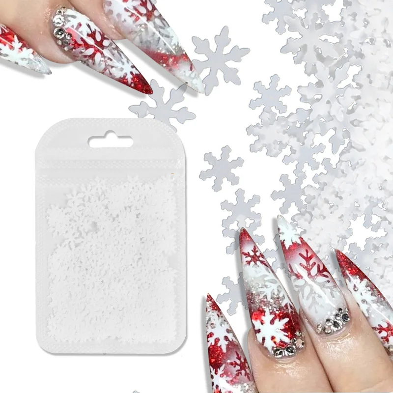 

3 Colors Snowflake Nail Glitter Sequins Holographic Nail Art Decoration Accessories For Christmas Manicure Design, Picture