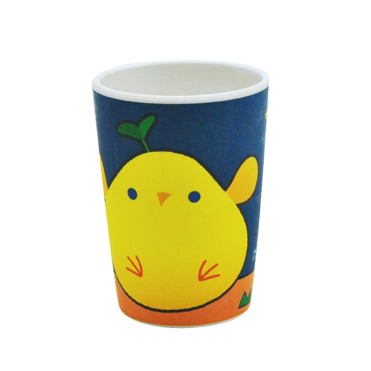

Natural cartoon bamboo fiber biodegradable bamboo fiber drinking cup, As picture
