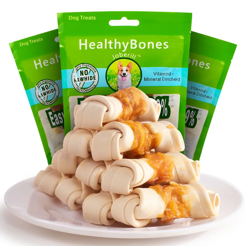 

dog chew toothbrush natural pet food dog treats chewing toys snack customized no-rawhide chew toy knotted bone