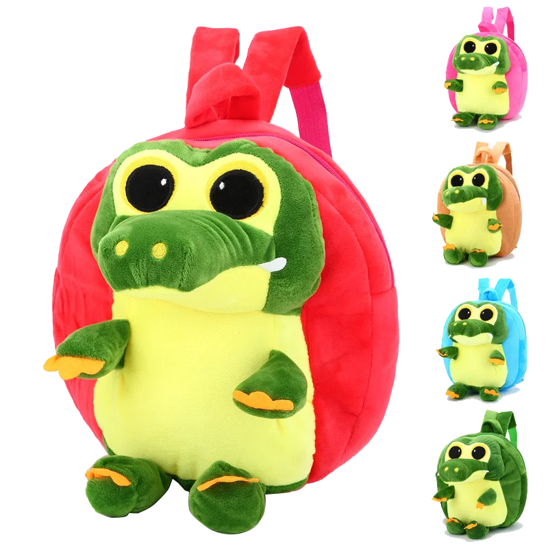 

Wholesale Plush Cute Crocodile Cartoon School Bag Children Kids Backpack Early Education Toddler bags For Kindergarten Boys Gift, Oem