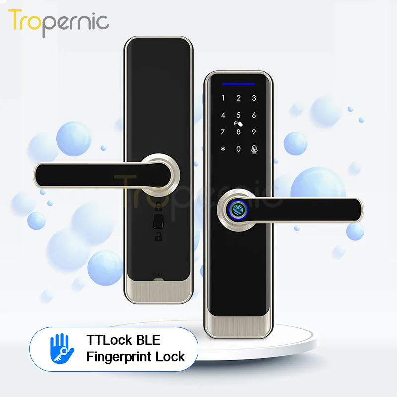 

Tropernic Custom Wireless Digital Electronic Fingerprint Door Lock With TTlock Ble APP