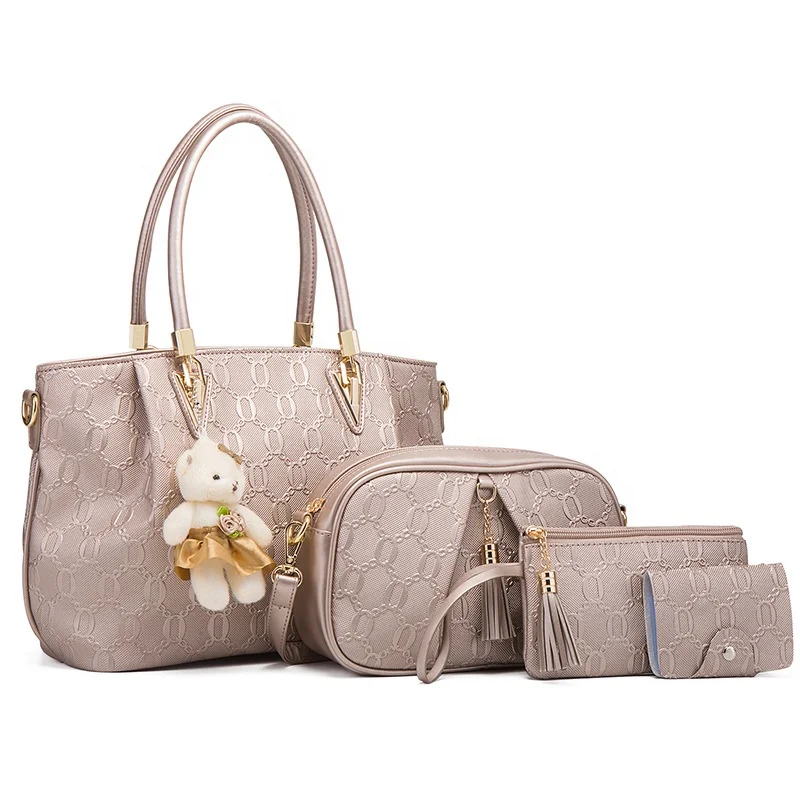 

Wholesale European and American Fashion Style Bag Set PU Leather Four Pieces Shoulder Handbag Women, Picture shows