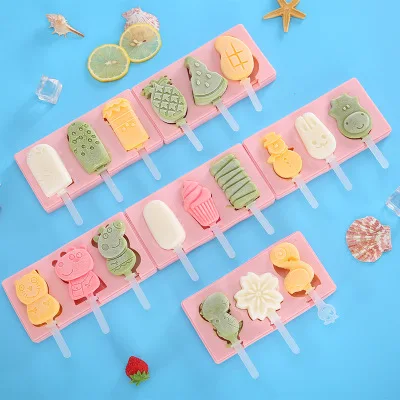 

Reusable 3D Pop Popsicle Mold High Quality Mould Ice Cream Silicone Molds, White