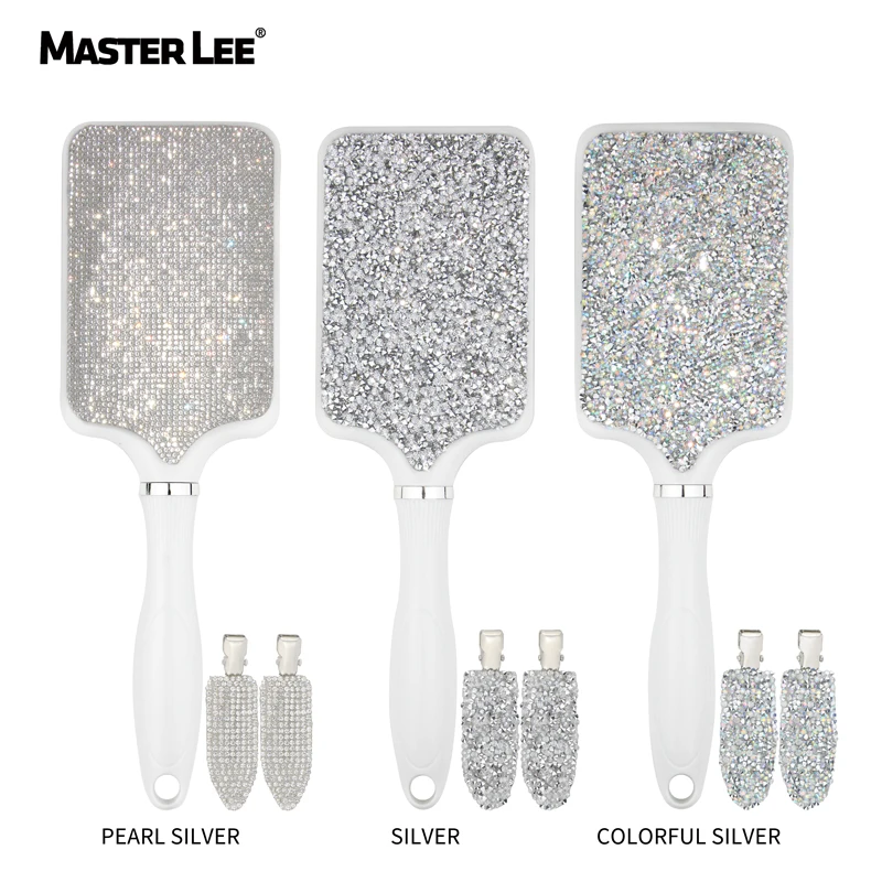 

Masterlee new product bling bling diamond massage comb with clips