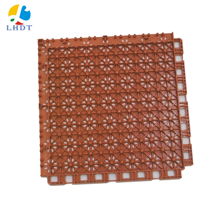 

PP plastic basketball interlocking flooring outdoor indoor high quality Square Plastic carpets sports floor, 12 colors