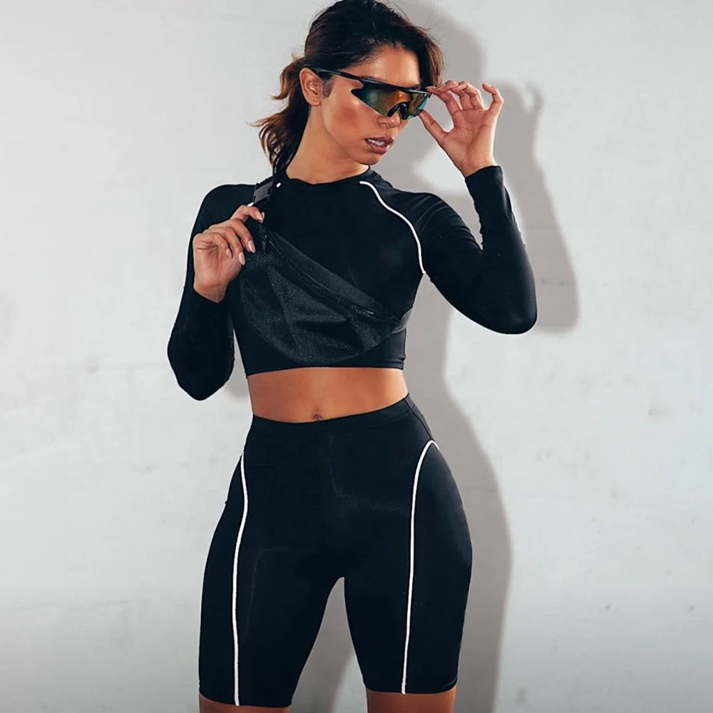 New arrival low MOQ women shorts and crop top set
