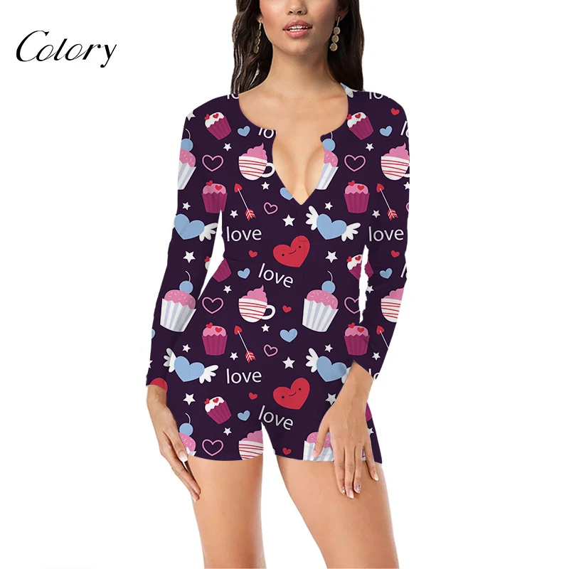 

Colory Wholesale Pajamas Custom Women Romper, Picture shows