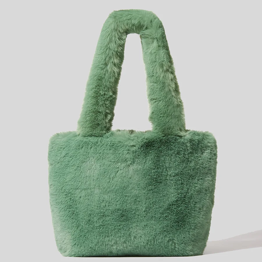 

New Plush Handbag Small Square Bag Solid Color Warm Fashion Trends Ladies Bags Ladies Handbag Designer Handbags, 9 colors