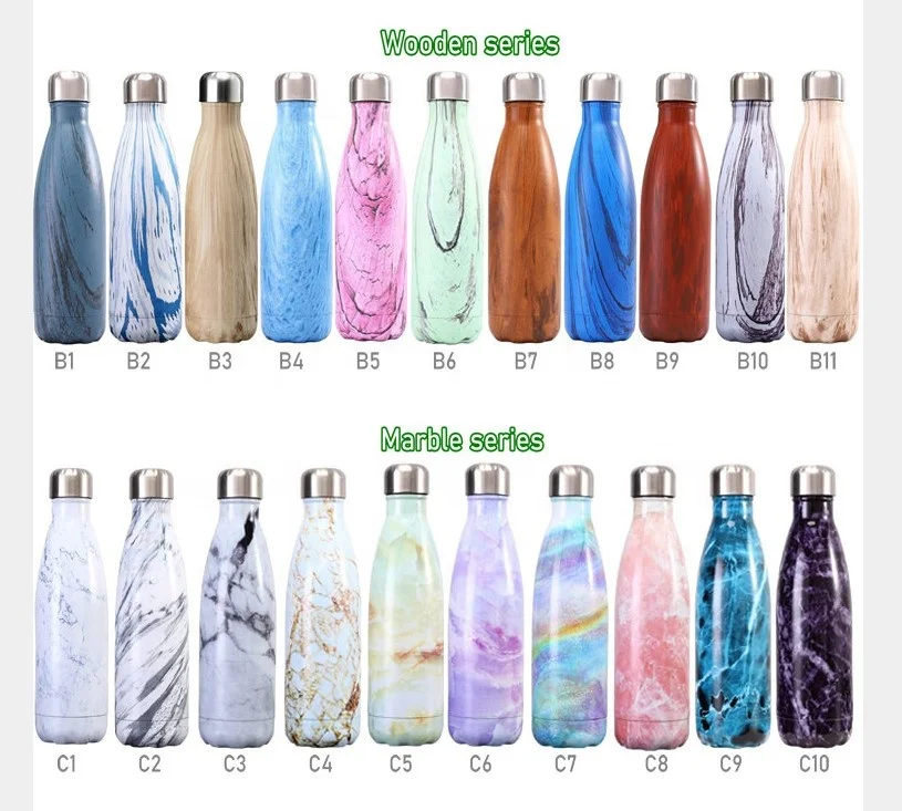 
SKIRTON 500ml Custom logo double wall stainless steel water bottle vacuum insulated cola shaped water bottle wholesale 