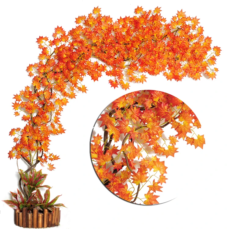 Simulation plant wholesale Small artificial red maple tree branches and leaves