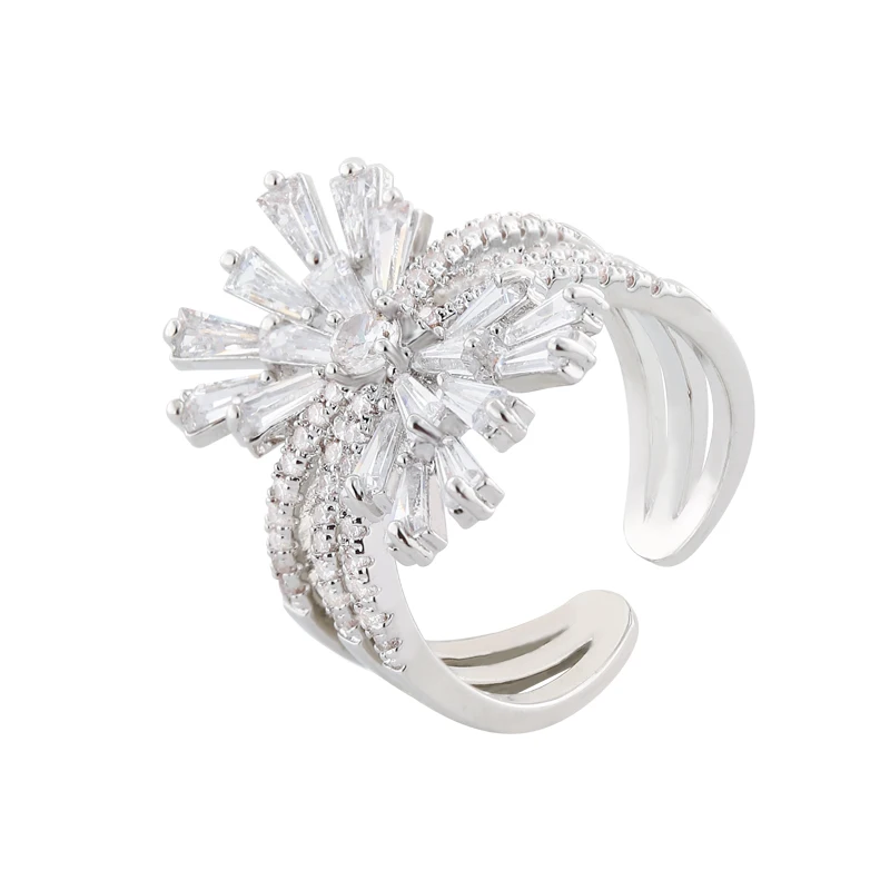 

Neoglory 2021 platinum plated adjustable zircon ring for women, Silver /gold