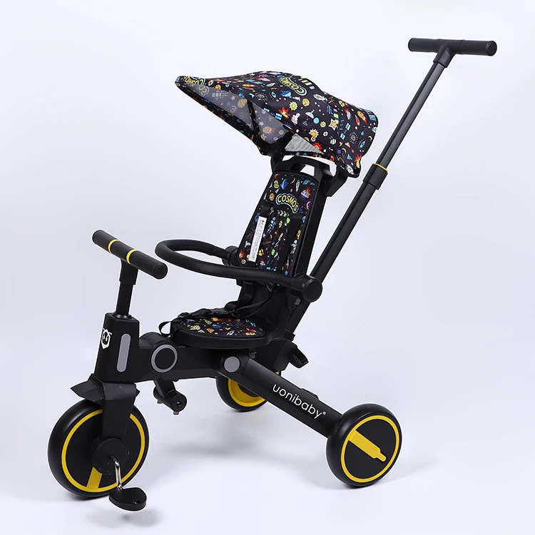 

2021 New Children's Tricycle Multifunctional Trolley Baby Foldable Lightweight kids ride on tricycle, Picture color