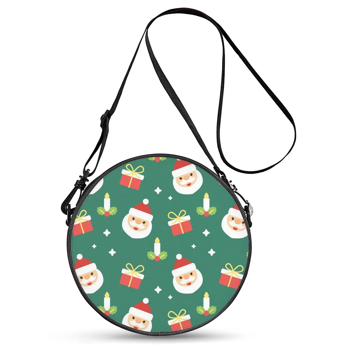 

Christmas series green snowman brothers logo ladies leather messenger bag suitable for travel and can also store mobile phones, Customize your design