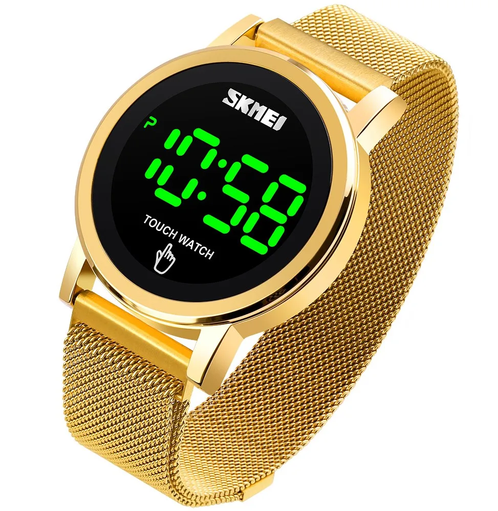 

SKMEI 1668 Waterproof LED Touch Screen Digital Wristwatches Luxury Stainless Steel Men Watches Male Clock LED reloj hombre