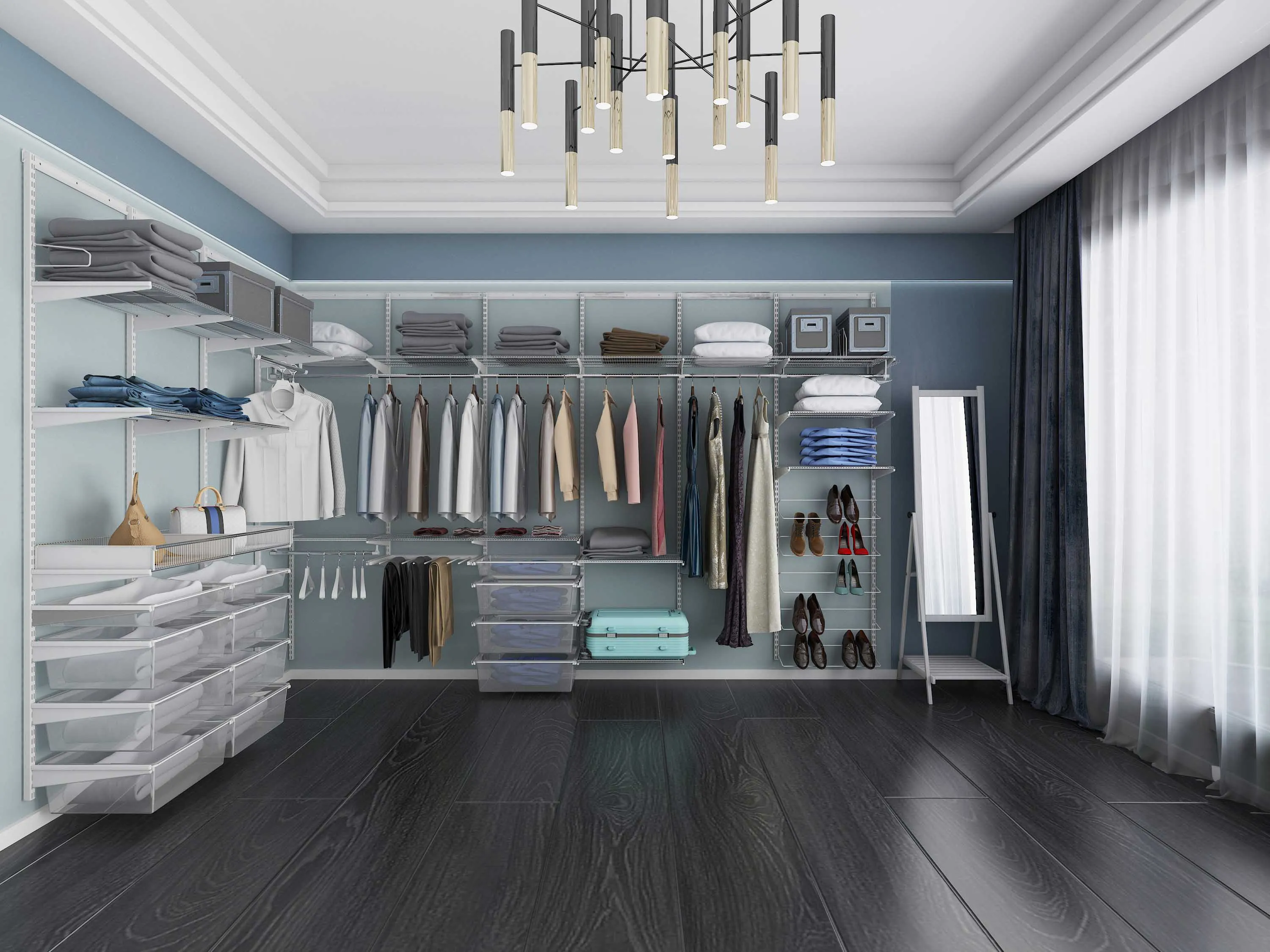 U Shape Mesh Basket Of Metal Wardrobe Closet Organizer Storage Shelf