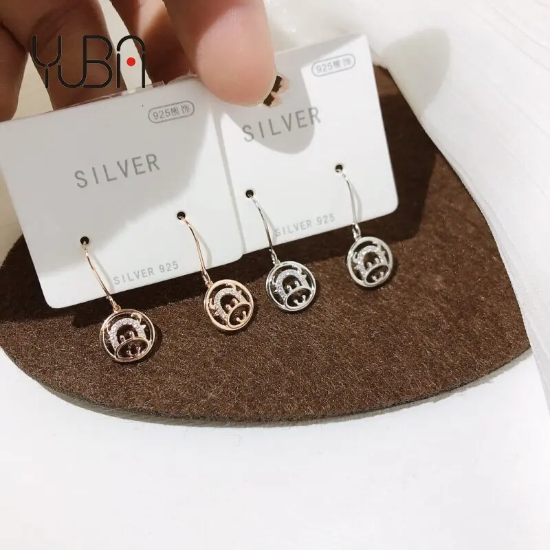 

Fashion Trendy Wholesale 925 Sterling Silver Diamond cow Earrings Women's jewelry