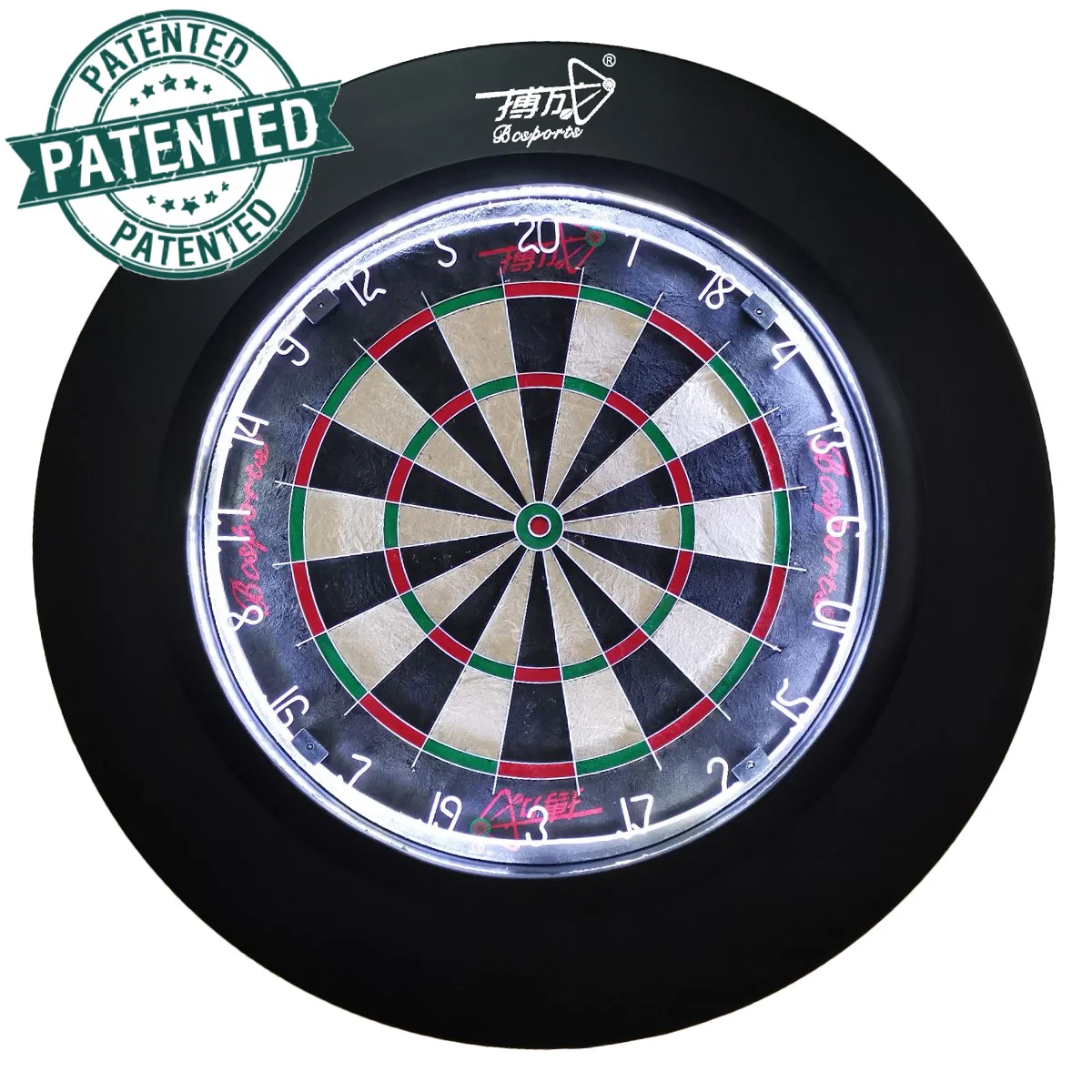 

Bcsports patented PU Dartboard surround light, Red/black