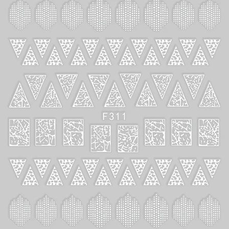 

F311-312 Top Selling Geometric Pattern Design Custom Nail Art Stickers Decals, As picture show